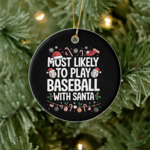 Wahrscheinlich spielt mit der Familie Santa Baseba Keramik Ornament