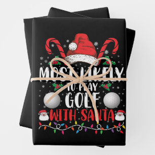 Wahrscheinlich spielt mit Santa Familie Xmas Golf Geschenkpapier Set