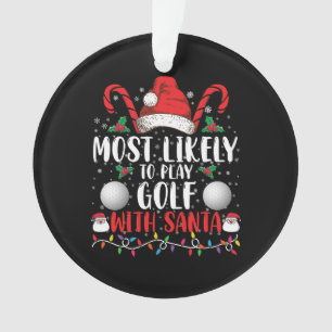 Wahrscheinlich spielt mit Santa Familie Xmas Golf Ornament
