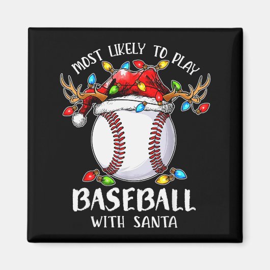 Wahrscheinlich spielt mit Santa Weihnachten Baseba Magnet (Vorne)