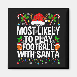 Wahrscheinlich spielt mit Santa Weihnachten Fußbal Magnet