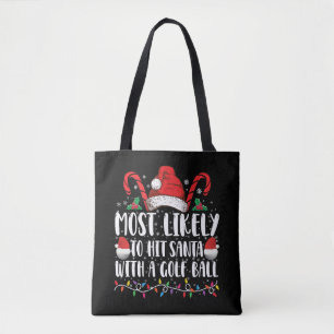 Wahrscheinlich trifft Santa mit einem Golfball Xma Tasche