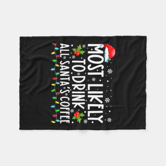 Wahrscheinlich trinken alle Weihnachts-Kaffee-Paja Fleecedecke (Vorderseite (Horizontal))