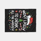 Wahrscheinlich trinkt er den ganzen Whiskey Santa Fleecedecke (Vorderseite (Horizontal))