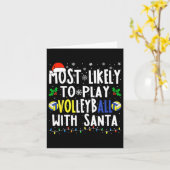 Wahrscheinlich Volleyball mit Weihnachtsmann spiel Karte (Gelbe Blume)