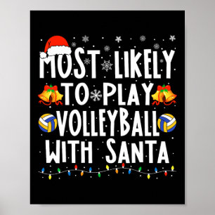 Wahrscheinlich Volleyball mit Weihnachtsmann spiel Poster