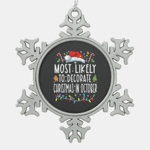 Wahrscheinlich Weihnachten im Oktober dekorieren  Schneeflocken Zinn-Ornament