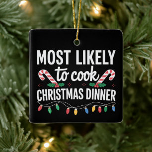 Wahrscheinlich Weihnachtsessen kochen lustige Fami Keramikornament