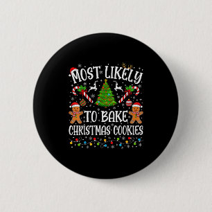 Wahrscheinlich Weihnachtsplätzchen backt Familient Button