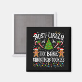 Wahrscheinlich Weihnachtsplätzchen backt Familient Magnet (Vorderseite/Rückseite)