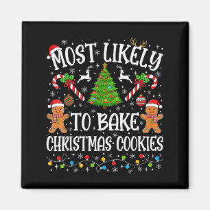 Wahrscheinlich Weihnachtsplätzchen backt Familient Magnet