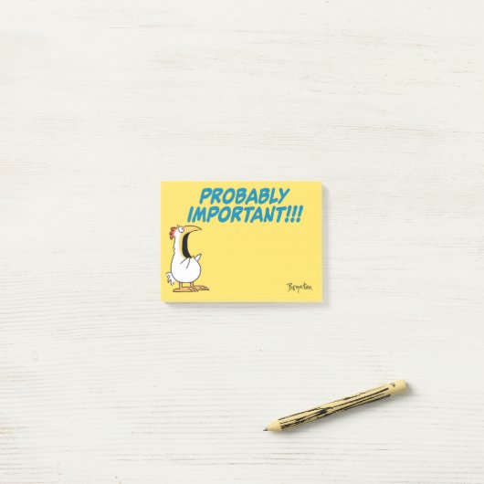WAHRSCHEINLICH WICHTIGE Panikhühner von Sandra Boy Post-it Klebezettel (Auf Schreibtisch)