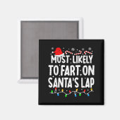 Wahrscheinlich wird auf dem Schoß des Weihnachtsma Magnet (Vorderseite/Rückseite)