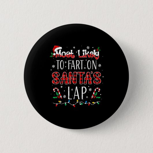 Wahrscheinlich wird auf dem Schoß von Santa furzen Button (Vorderseite)