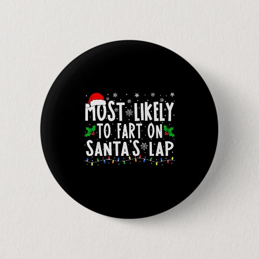 Wahrscheinlich wird auf dem Schoß von Weihnachtsma Button (Vorderseite)