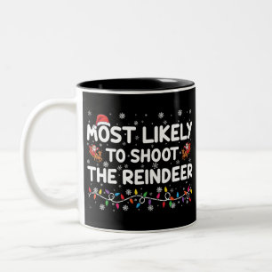 Wahrscheinlich wird auf die Rentierfamilie zu Weih Zweifarbige Tasse