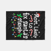 Wahrscheinlich wird das Weihnachtsschlitten-Weihna Fleecedecke (Vorderseite (Horizontal))