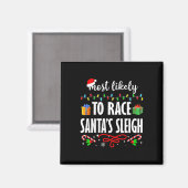 Wahrscheinlich wird das Weihnachtsschlittenrennen  Magnet (Vorderseite/Rückseite)