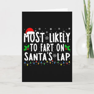 Wahrscheinlich wird er auf dem Schoß von Santa fur Karte
