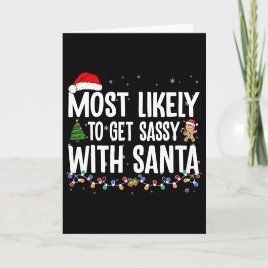 Wahrscheinlich wird es mit Santa Fun Family Christ Karte (Vorderseite)