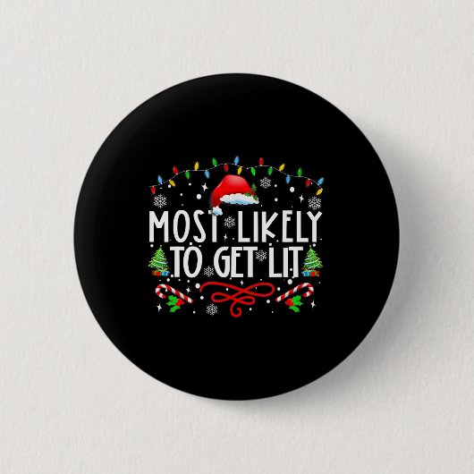 Wahrscheinlich wird lustige Familie Weihnachten be Button (Vorderseite)