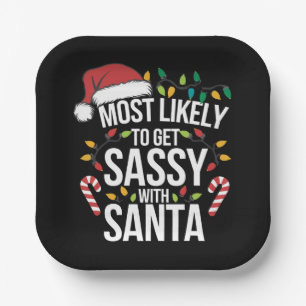 Wahrscheinlich wird man mit Santa Christmas Xmas f Pappteller