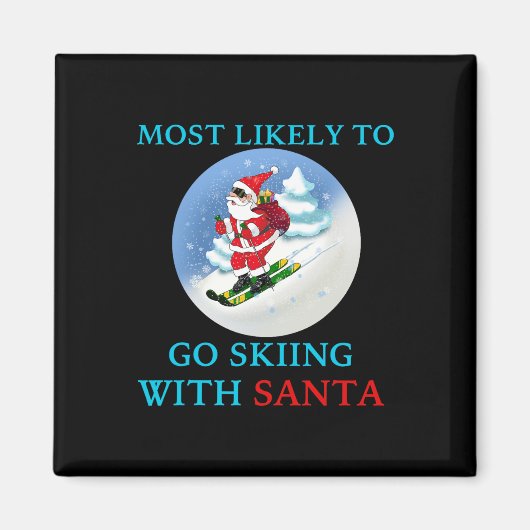 Wahrscheinlich wird mit Santa lustig Merry Ch Ski Magnet (Vorne)