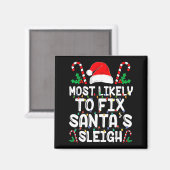 Wahrscheinlich wird Santa S Schlitten lustige Fami Magnet (Vorderseite/Rückseite)