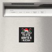 Wahrscheinlich wird Santa S Schlitten lustige Fami Magnet (In Situ (Geschirrspüler))
