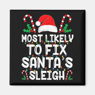 Wahrscheinlich wird Santa S Schlitten lustige Fami Magnet
