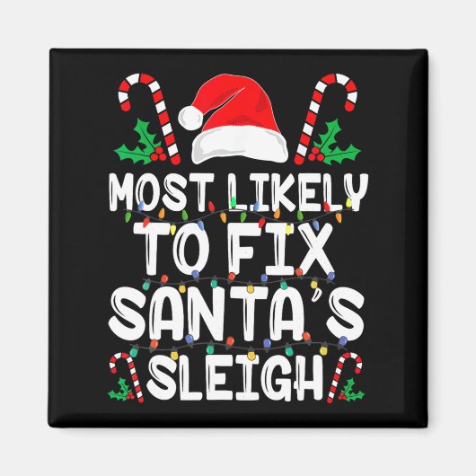Wahrscheinlich wird Santa S Schlitten lustige Fami Magnet (Vorne)