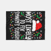 Wahrscheinlich wird Santa Sleigh Family Matching C Fleecedecke (Vorderseite (Horizontal))