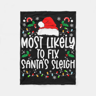 Wahrscheinlich wird Santa Sleigh Family Matching C Fleecedecke