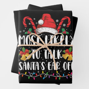 Wahrscheinlich wird Santa's Ohr bei Familienweihna Geschenkpapier Set