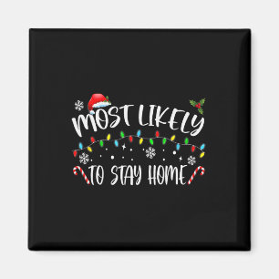 Wahrscheinlich Zuhause Weihnachtsmannmütze Familie Magnet