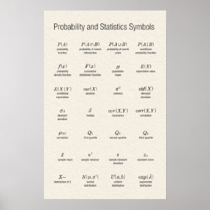 Wahrscheinlichkeits- und Statistikzeichen Poster