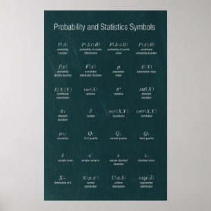 Wahrscheinlichkeits- und Statistikzeichen Poster