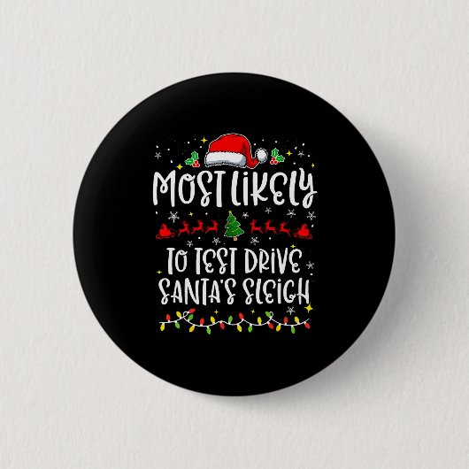Wahrscheinlichste, um den Schlitten von Santa zu t Button (Vorderseite)