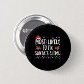 Wahrscheinlichste, um den Weihnachtsmann-Schlitten Button (Vorne & Hinten)