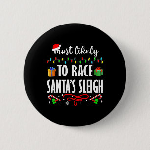 Wahrscheinlichste, um Santas Schlitten Spaß Famili Button