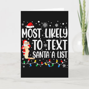 Wahrscheinlichste, um Weihnachtsmann eine Liste Fa Karte