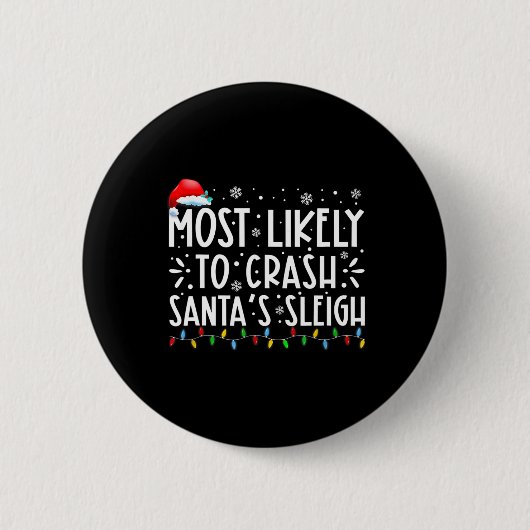 Wahrscheinlichste, um Weihnachtsmanns Schlitten lu Button (Vorderseite)