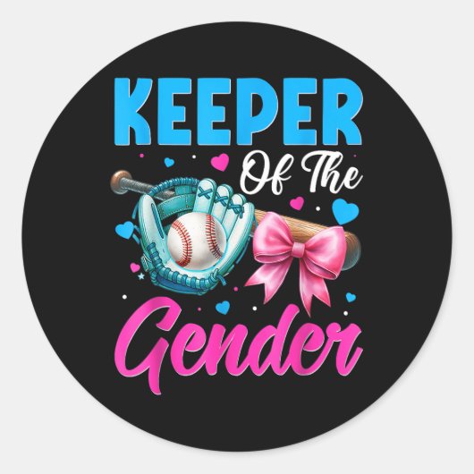 Wahrung der Gender Baseball- oder Bows-Gender-Beri Runder Aufkleber (Vorderseite)