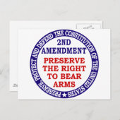 Wahrung des Rechts auf Waffenbesitz ( 2. Änderung Postkarte (Vorne/Hinten)