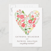 WÄHRUNGSBLUMEN SAVE THE DATE POSTCARD ANKÜNDIGUNGSPOSTKARTE (Vorne/Hinten)