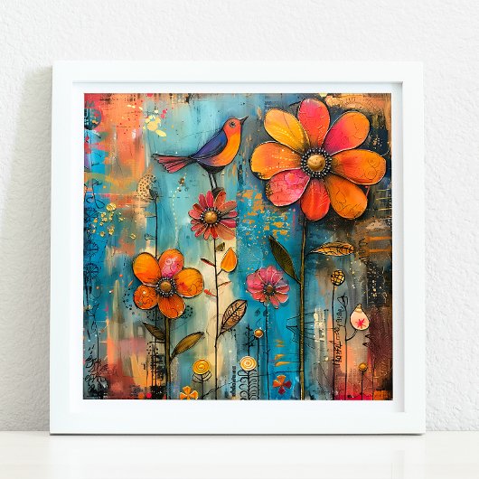 WÄHRUNGSGEBÄUDE UND BLUMENPOSTER POSTER