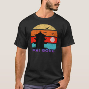 Wài Gōng Retro Sonnenuntergang Ozean Großvater T-Shirt