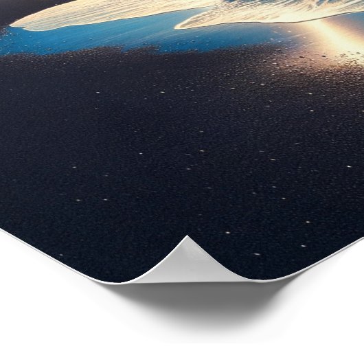 Waianapanapa Staat Park Black Sand Beach, Maui Poster (Ecke)