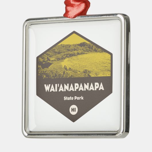 Wai'anapanapa Staat Park Hawaii Ornament Aus Metall (Links)