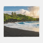 Waianapanapa Strand Fleecedecke (Vorderseite (Horizontal))
